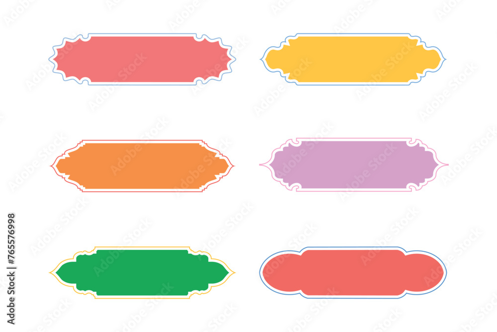 Islamic Label and Name Frame Glyph with outline- SET 6 Islamic Label and Name Frame Glyph with outline- SET 6