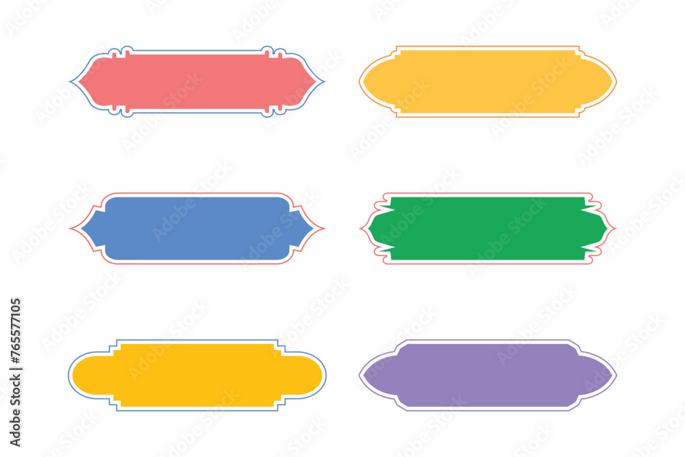 Islamic Label and Name Frame Glyph with outline- SET 6 Islamic Label and Name Frame Glyph with outline- SET 6