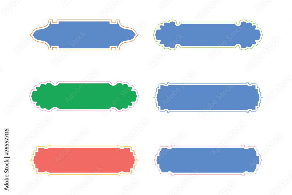 Islamic Label and Name Frame Glyph with outline- SET 6 Islamic Label and Name Frame Glyph with outline- SET 6