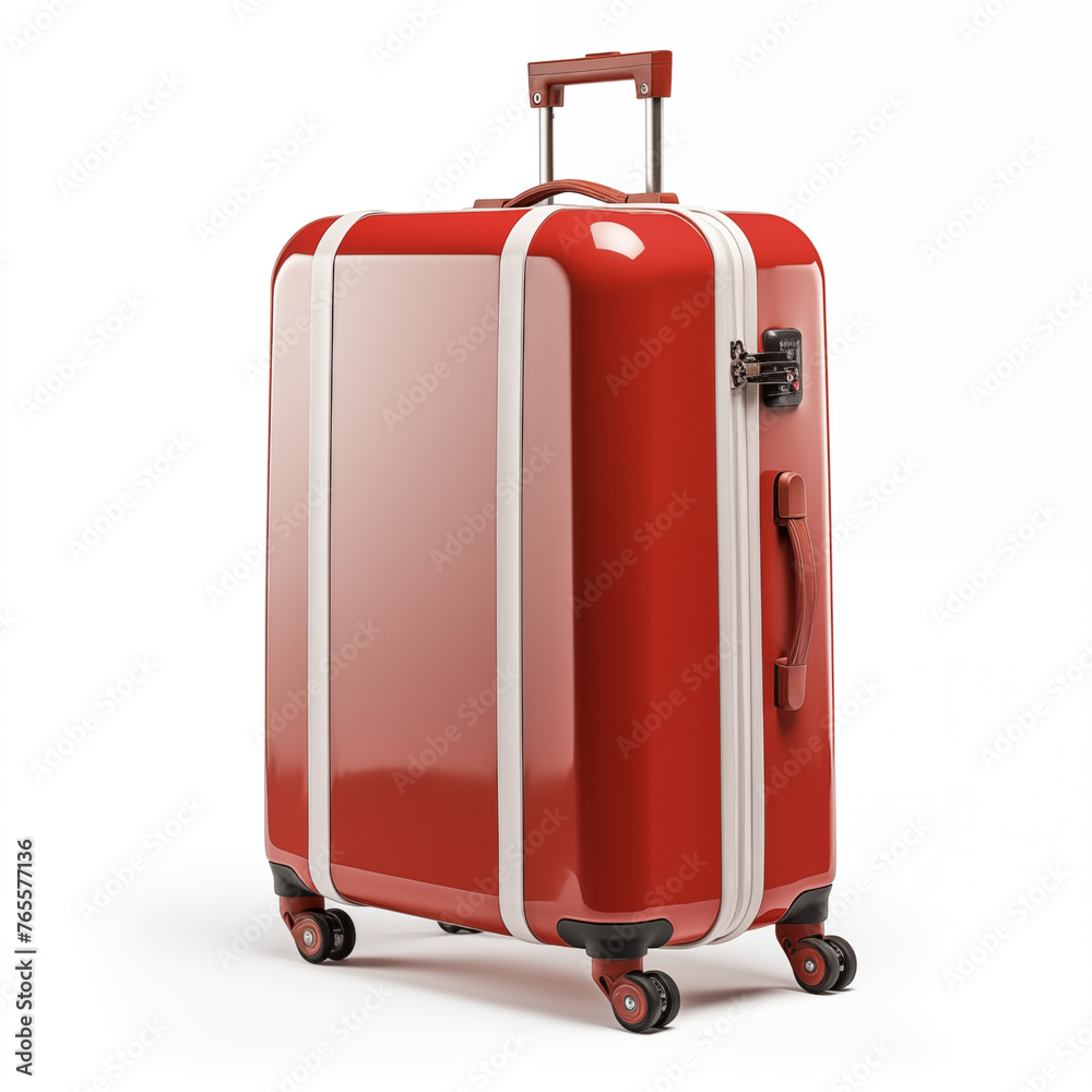 red suitcase isolated on white (luggage, baggage) red suitcase isolated on white (luggage, baggage)