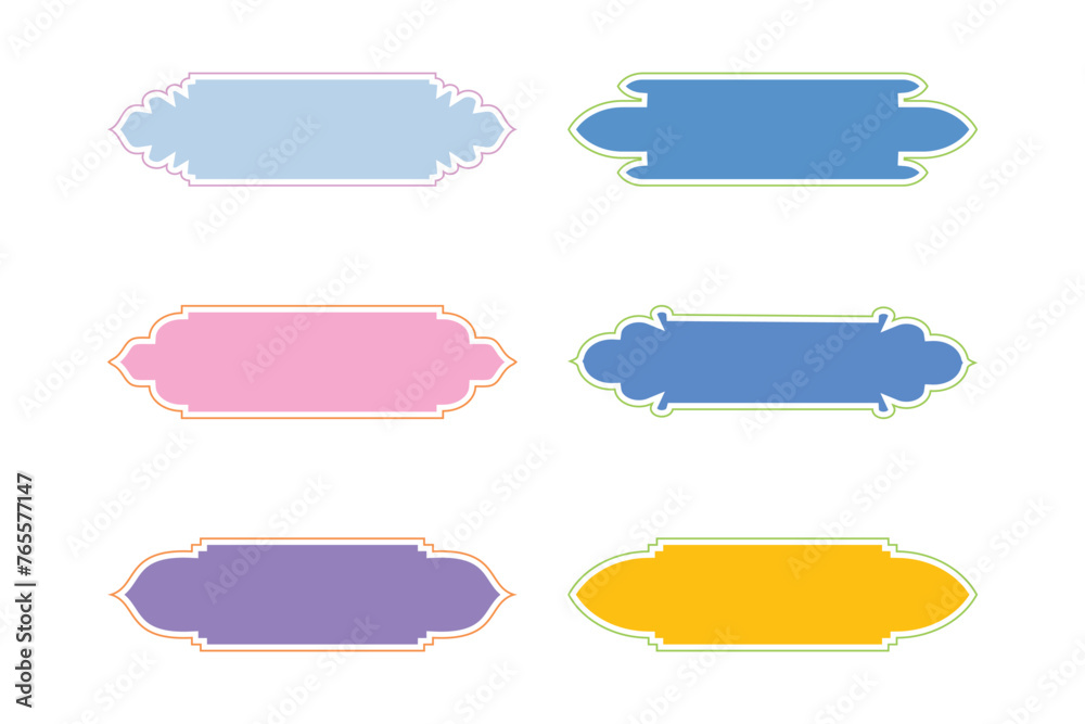 Islamic Label and Name Frame Glyph with outline- SET 6 Islamic Label and Name Frame Glyph with outline- SET 6