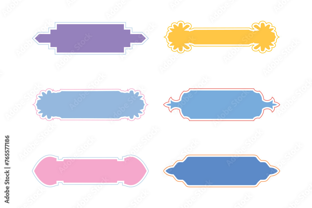 Islamic Label and Name Frame Glyph with outline- SET 6 Islamic Label and Name Frame Glyph with outline- SET 6