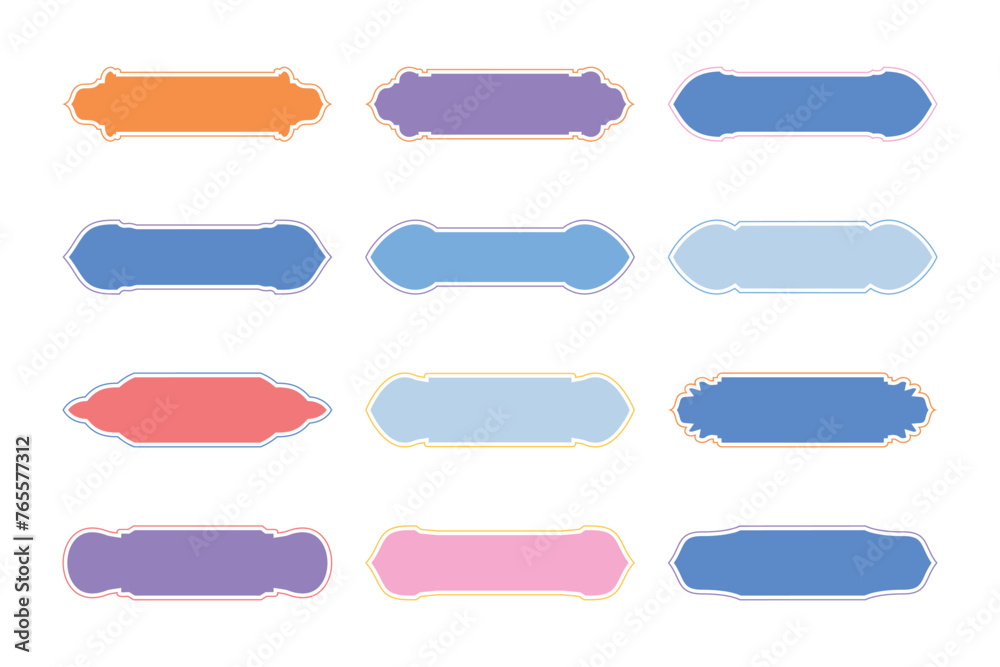Islamic Label and Name Frame Glyph with outline- SET 12 Islamic Label and Name Frame Glyph with outline- SET 12