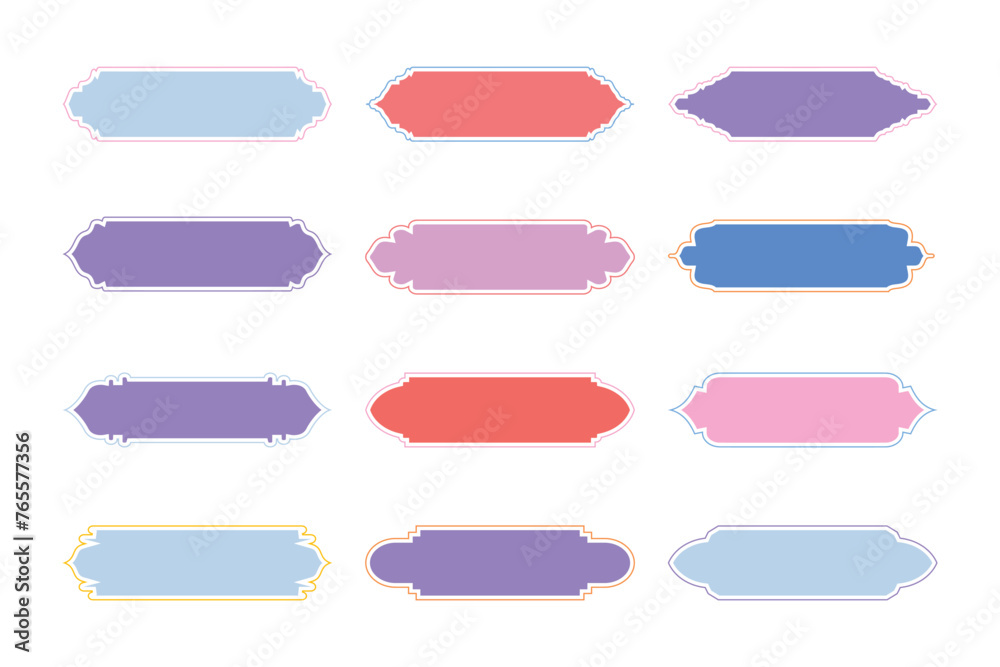 Islamic Label and Name Frame Glyph with outline- SET 12 Islamic Label and Name Frame Glyph with outline- SET 12