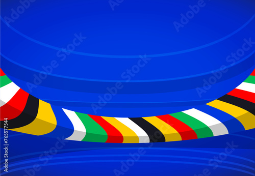 Vector set illustrations of abstract soccer backgrounds,european Football 2024.