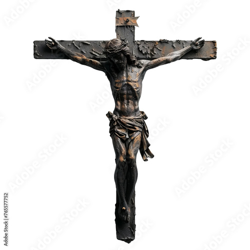 old wooden cross isolated