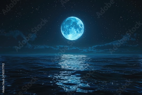 Moon over sea.