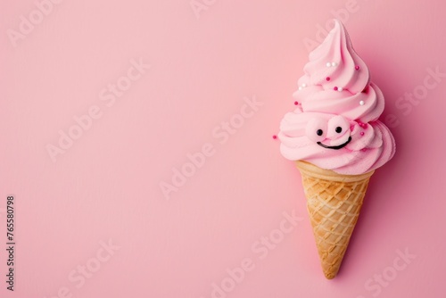 Cute cartoon ice cream copy space