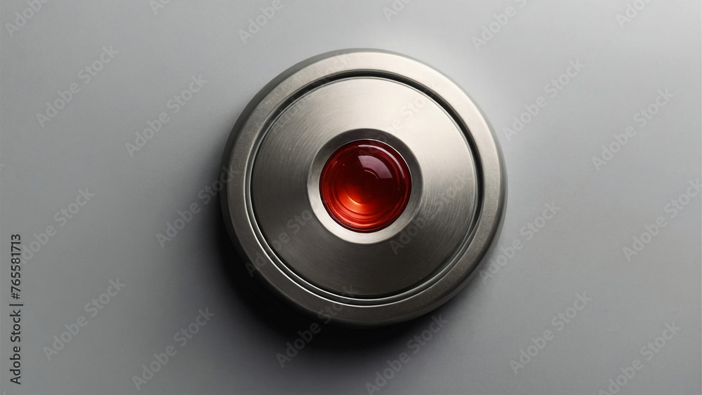 Large Red Push Button Isolated on a gray Background. Large Red Push Button Isolated on a gray Background.