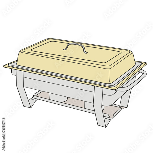  chafer chafing dish, piece of catering equipment, used to keep food warm during events
