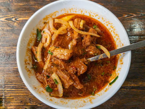 Slika na platnu Meat hodgepodge with onions in the Caucasus
