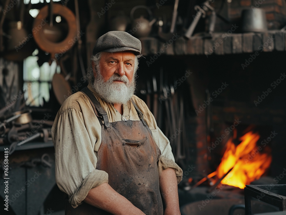 Master Blacksmith in Workshop
