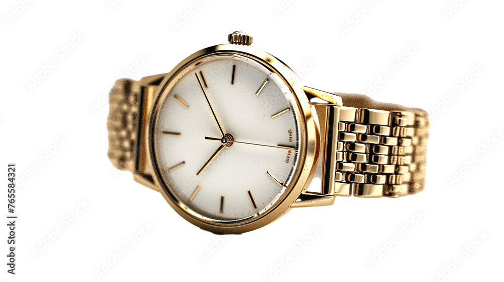 An elegant men's chain wristwatch, featuring timeless sophistication and precision, its finely crafted chain and exquisite dial shining against a pristine white backdrop