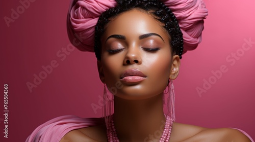 Woman in Pink Dress and Necklace