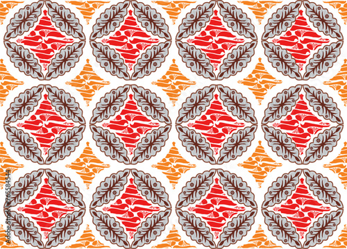 Indonesian batik motifs with very distinctive, exclusive plant patterns. vector EPS 10