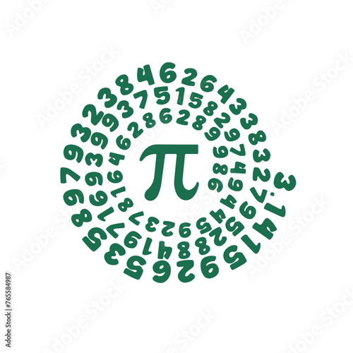 Pi symbol vector, pi day clipart