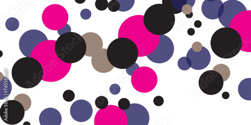 Dark Pink vector red pattern of geometric circles, shapes. Colorful mosaic banner. Geometric background with colored disks.