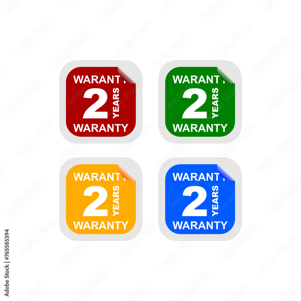 2 Year Warranty Colorful Label And Sticker. Guarantee, Promising To Repair Or Replace Product If Necessary Within A Specified Period Of Time - Vector 2 Year Warranty Colorful Label And Sticker. Guarantee, Promising To Repair Or Replace Product If Necessary Within A Specified Period Of Time - Vector
