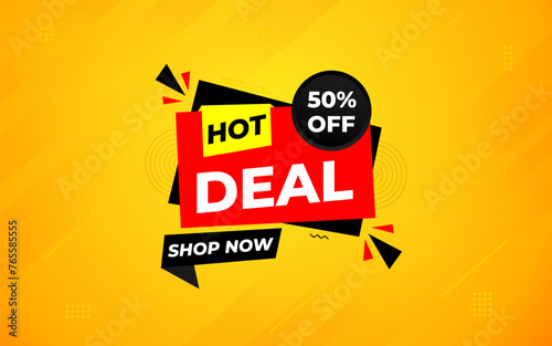 Hot Deal offer banner template. Online shop discount sale background, Special Discount marketing poster design for web and Social. sale banner vector template.