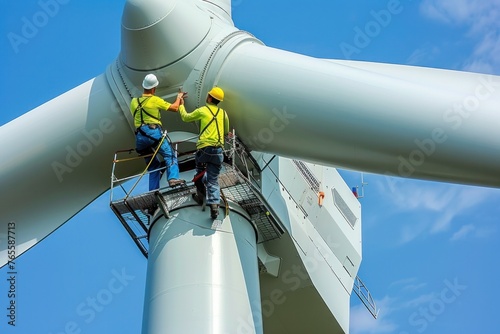 Engineer working on wind turbine
