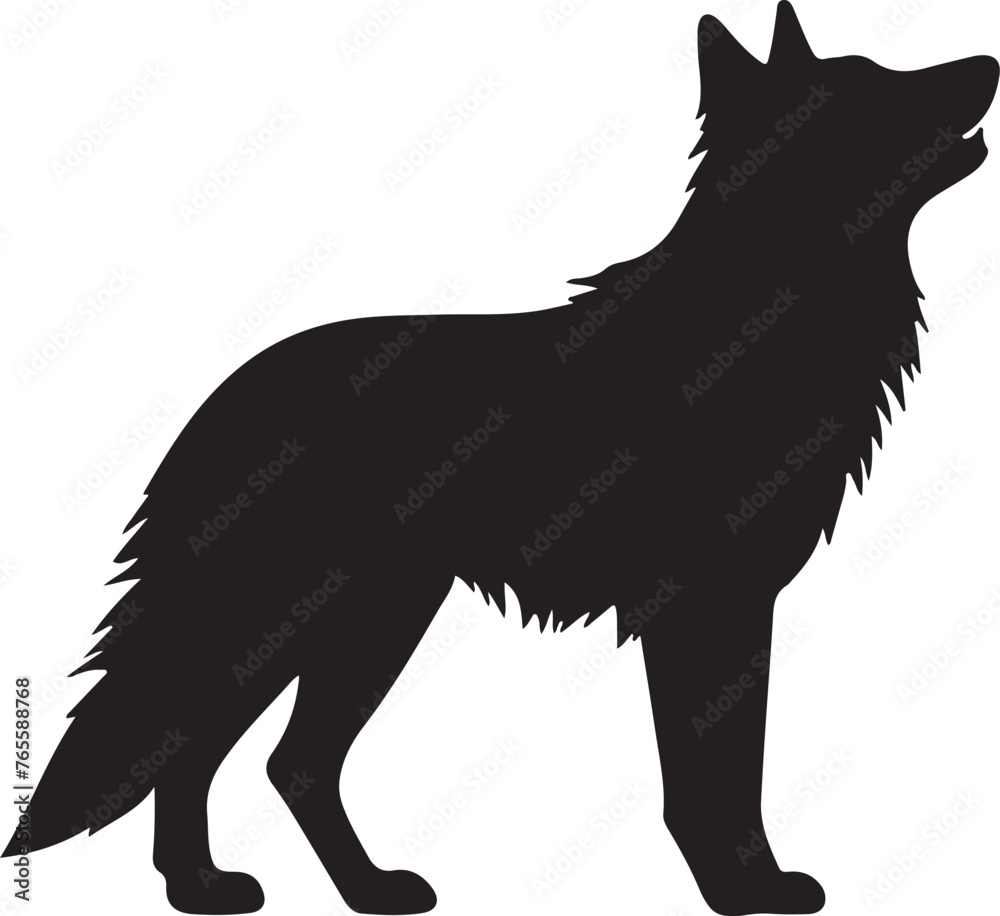 Wolf Silhouette Vector Illustration White Background Wolf Silhouette Vector Illustration White Background