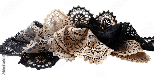 Lace Doilies Collection On Transparent Background
