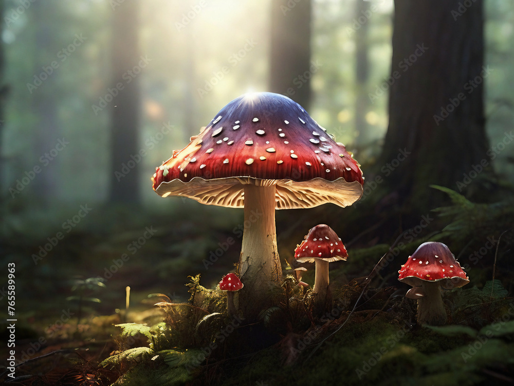 Fototapeta premium Toadstools in the Forest