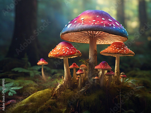 Toadstools in the Forest