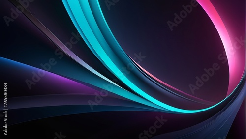 illustration neon lights of a dark abstract background