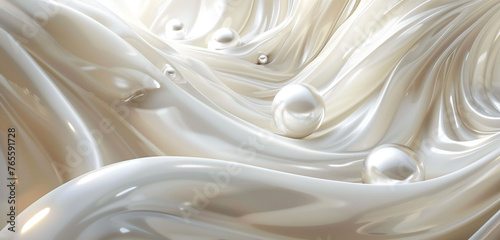 Abstract pearl swirls, visually stunning.