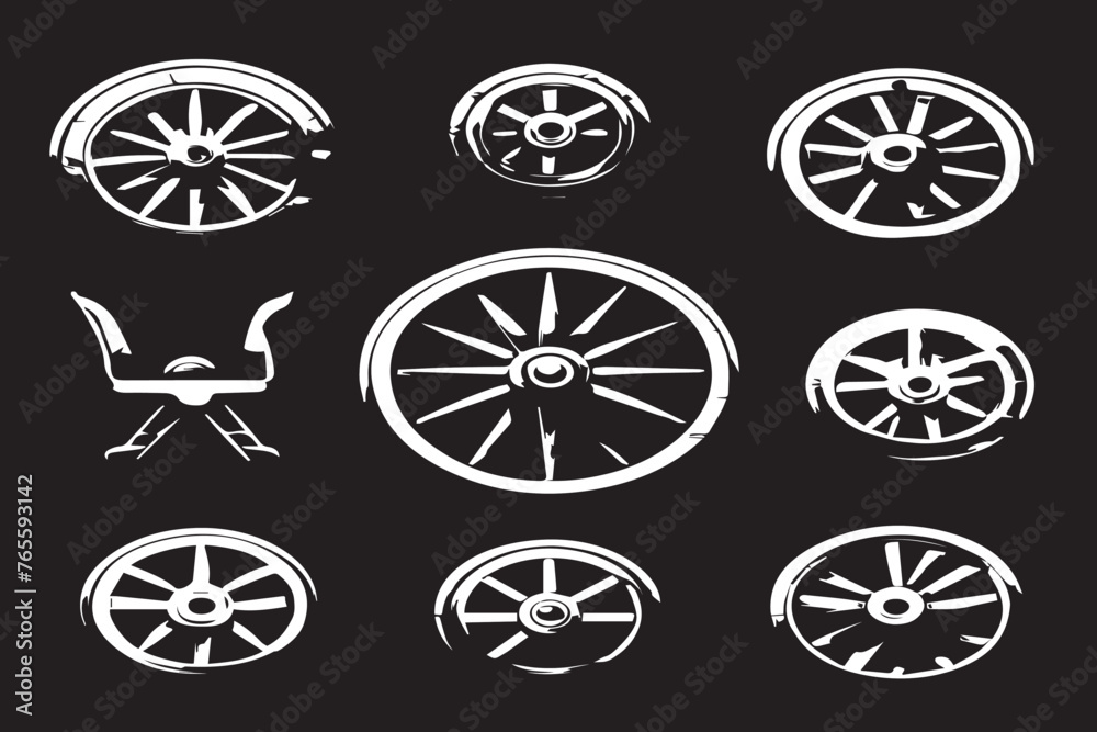 dark wheels texture of icons
