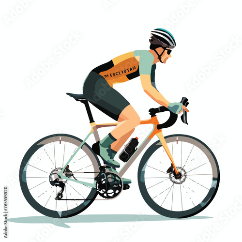 Cyclist sportsman on bike. Sport bicycle man biking