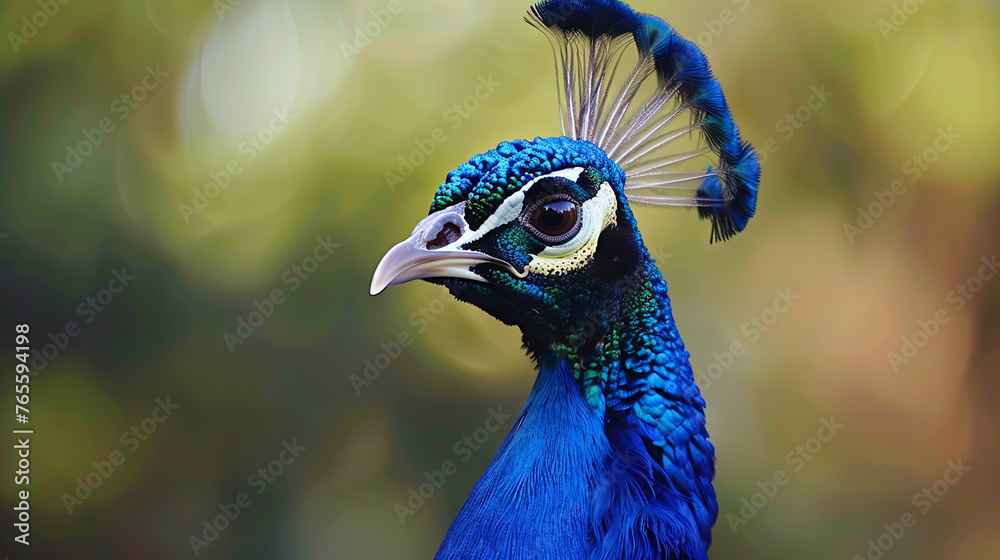 Portrait of a luxurious peacock with bangs on his head Portrait of a luxurious peacock with bangs on his head