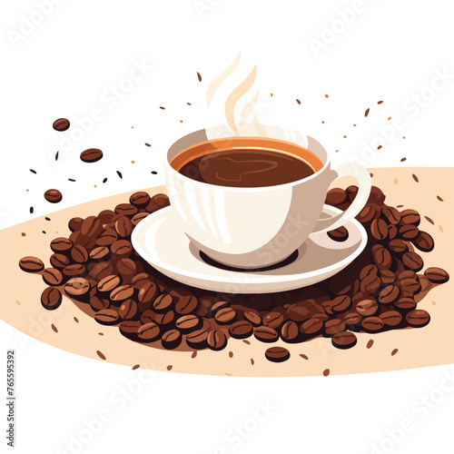 delicious coffee drink poster with bean pattern 