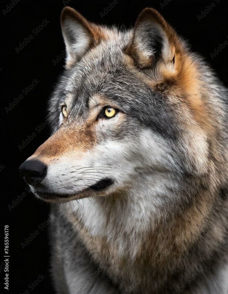 Tête de loup sur fond noir Tête de loup sur fond noir