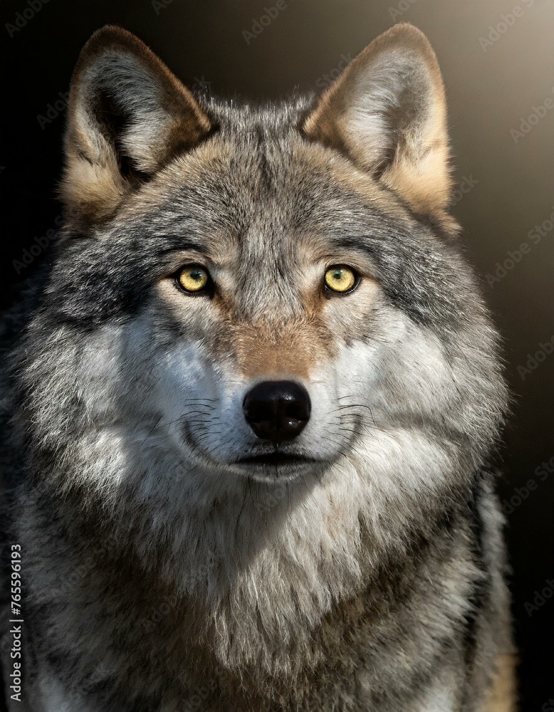 Tête de loup sur fond noir Tête de loup sur fond noir