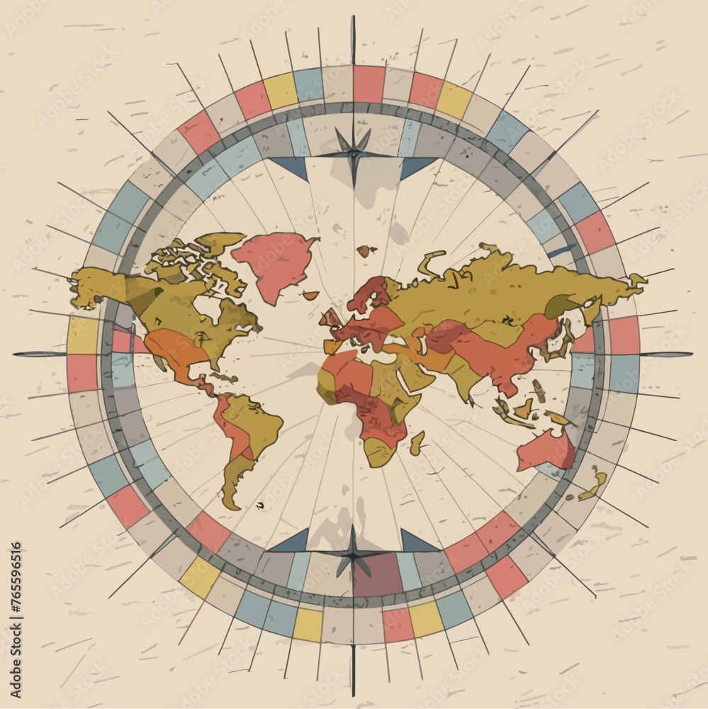 Obraz premium vintage map of the world, map vector, illustration, world map, 