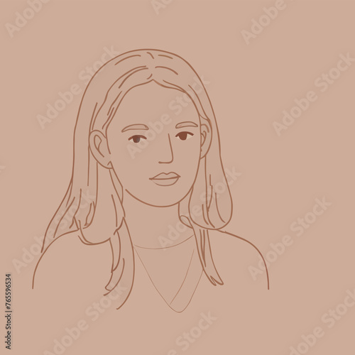 portrait of a girl, person and woman, trancing vector, vector illustration girl outline vector