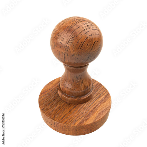 3D Rabar wooden stamp icon, isolated on transparent background Remove png, Clipping Path, pen tool