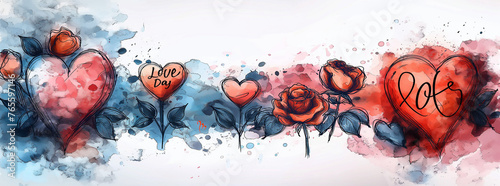 Roses aquarelles : love day
