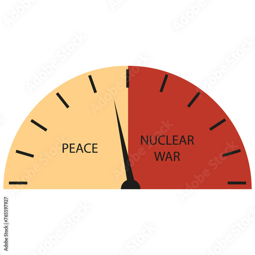 Speedometer isolated transparent background. Timer for Nuclear war concept. Vector illustration can used web design. EPS 10