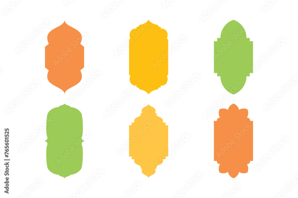 Islamic Vertical Frame Design Glyph - SET 6