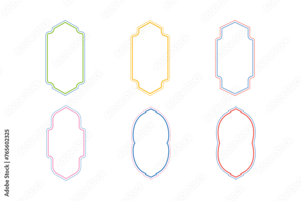 Islamic Vertical Frame Design double lines- SET 6 Islamic Vertical Frame Design double lines- SET 6