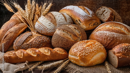 Close up of fresh, tasty and healthy bread
