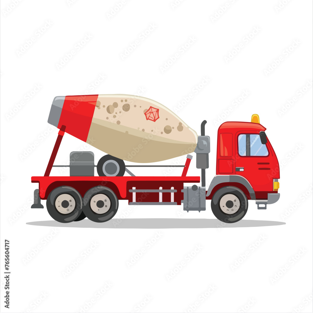 flat design cement mixer truck icon vector illustra