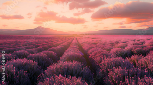 A field of lavender stretching to the horizon