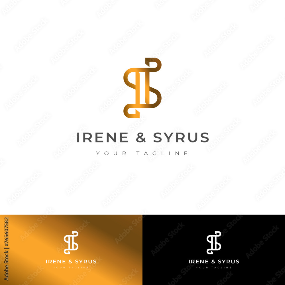I and S letters monogram logo design I and S letters monogram logo design