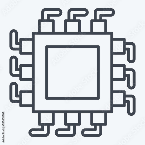 Icon Chip. related to Social Network symbol. line style. simple design illustration
