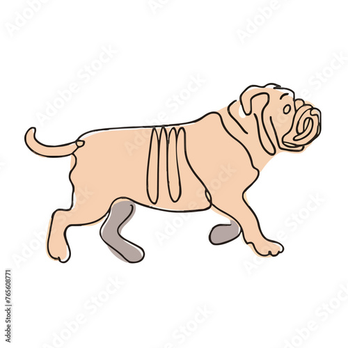 drawing illustration of a dog