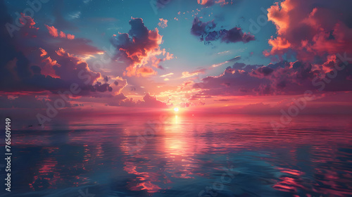 Sunset sea landscape. High quality © fillmana